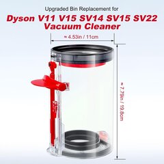 Sgizokun vaihtopölysäiliö Dyson V11 V15 SV14 SV15 SV22 pölynimurin vaihtotarvike Kirkkaan pölysäiliön osanumerot 970050-01 ja 965443-01 Päivitetty vaihto hinta ja tiedot | Pölynimureiden lisätarvikkeet | hobbyhall.fi