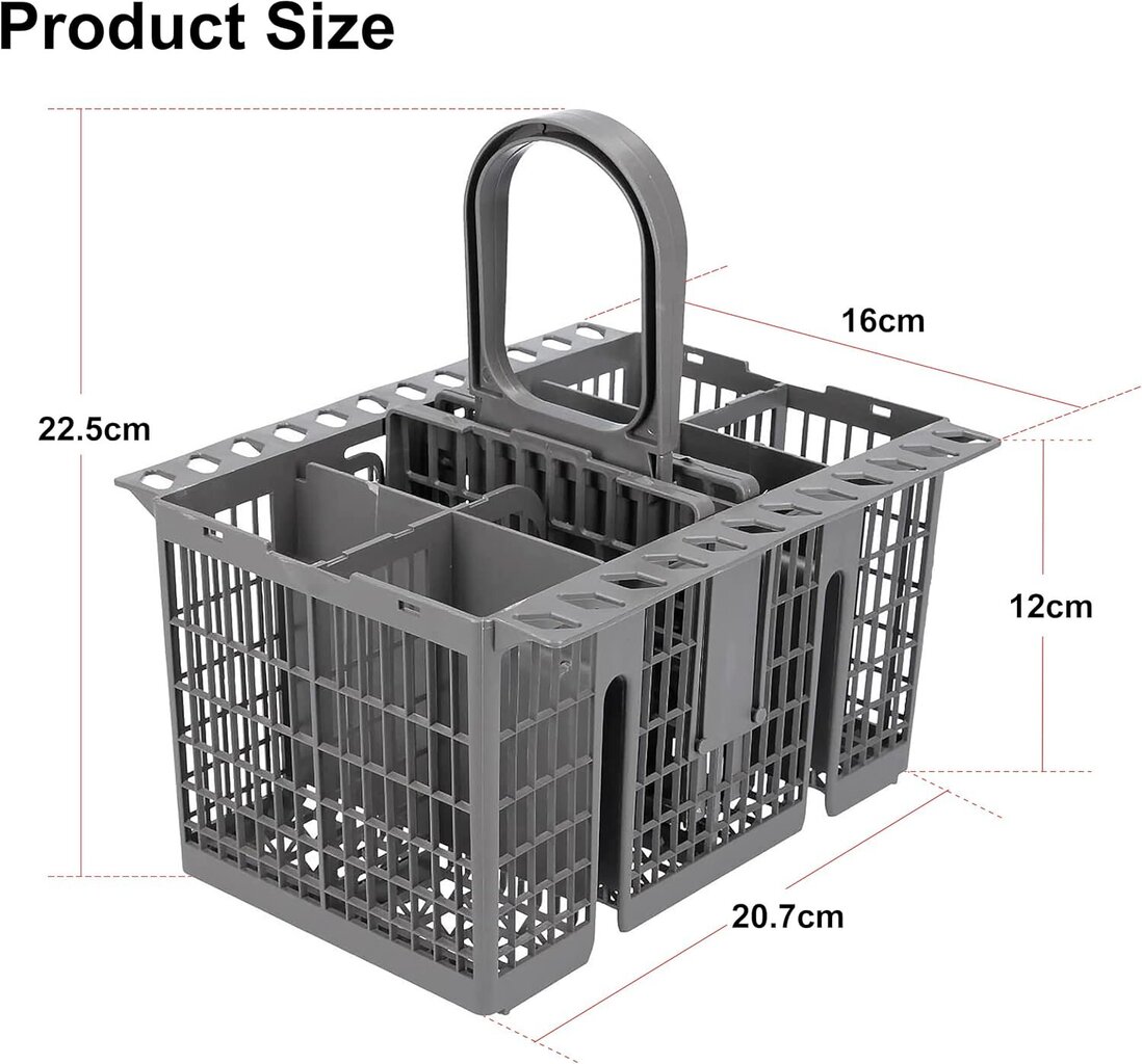 Universal|Laajatilaa ruokailuvälinekori Hotpoint-astianpesukoneeseen 99673-8729, C00257140, C00386607 Harmaa hinta ja tiedot | Pölynimureiden lisätarvikkeet | hobbyhall.fi