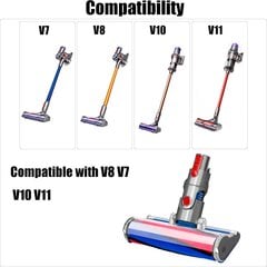 Brosse motorisée à rouleau souple yhteensopiva Dyson V7 V8 V10 V11 V15 sopiva au sol dur hinta ja tiedot | Pölynimureiden lisätarvikkeet | hobbyhall.fi