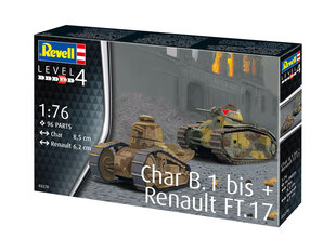Revell Char. B.1 bis ja Renault FT.17 1:76 hinta ja tiedot | LEGOT ja rakennuslelut | hobbyhall.fi