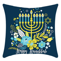 Happy Hanukkah Jewish Chanukah Holiday Throw Tyynynpäälliset Koristeellinen tyynyliina tyynynpäällinen kodin vuodesohvaan sisätiloissa 18 x 18 tuumaa 22 väriä: Sininen 02 hinta ja tiedot | Tyynyt | hobbyhall.fi