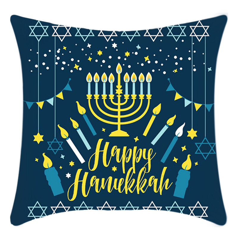 Happy Hanukkah Jewish Chanukah Holiday Throw Tyynynpäälliset Koristeellinen tyynyliina tyynynpäällinen kodin vuodesohvaan sisätiloissa 18 x 18 tuumaa 22 väriä: Sininen 07 hinta ja tiedot | Tyynyt | hobbyhall.fi