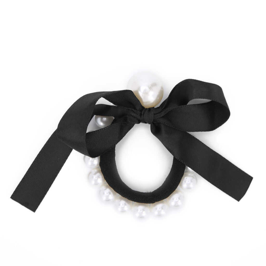 Faux Pearl Bowknot hiussolmio köysi poninhäntäpidike naisille tytöille tyylikäs hiustarvike lahja musta hinta ja tiedot | Naisten huivit | hobbyhall.fi