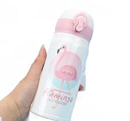 500 ml Thermocup pomppiva kansi Pullo Tyhjiöpullo Flamingo Pattern Thermal Muki Cup (valkoinen) hinta ja tiedot | Juomapullot | hobbyhall.fi