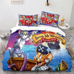 Y1443 Lakanat Tom & Jerry Sarjakuva Lakanat Peittosarja 3D Digitaalinen Tulostus Su_240x260cm 94x102in hinta ja tiedot | Pussilakanat ja tyynyliinat | hobbyhall.fi