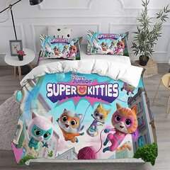 A1043 Lakanat Anime Super Kitties Vuodevaatteet Setit Peitto Peitto Peitto Pussilakana_135x200cm 53x78in hinta ja tiedot | Pussilakanat ja tyynyliinat | hobbyhall.fi