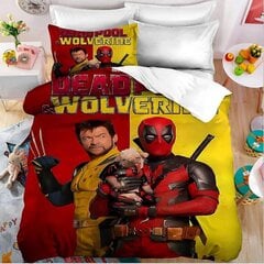 Y1937 Lakanat Vuodevaatteet Setti 3D Deadpool & Wolverine Pussilakana Tyynyliina Pojille_135x200cm 53x78in hinta ja tiedot | Pussilakanat ja tyynyliinat | hobbyhall.fi