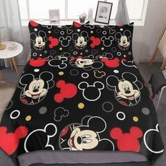 I303 Lakanat Mickey Mouse -Lakanat, Pussilakanat, 3D Lasten Vuodevaatteet,_200x200cm 78x78in hinta ja tiedot | Pussilakanat ja tyynyliinat | hobbyhall.fi