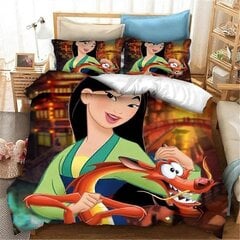 Y1627 Lakanat Mulan Sängynpeitesetti, 3D Sarjakuva Lasten Vuodevaatteet Setti, Twin Size Beddi_135x200cm 53x78in hinta ja tiedot | Pussilakanat ja tyynyliinat | hobbyhall.fi