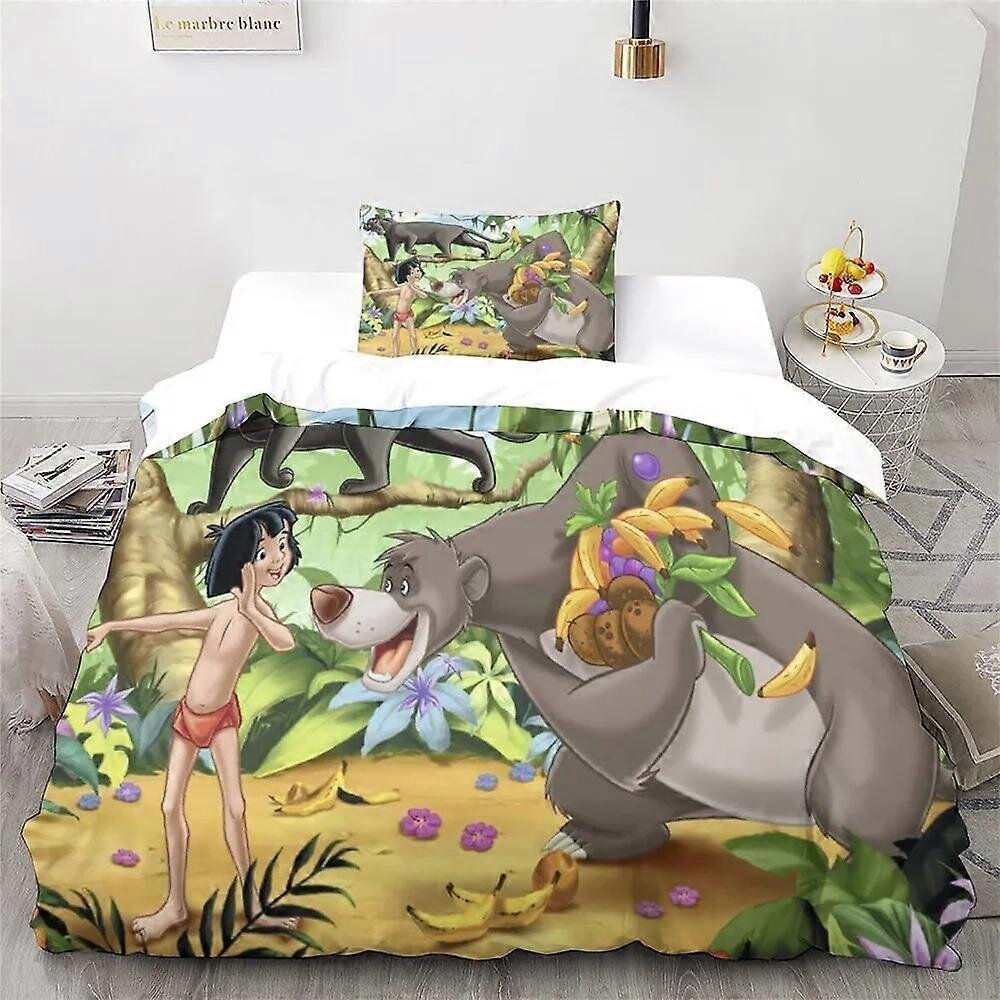 Y1511 Lakanat Viidakkokirja Sängynpeitesetti Pussilakanat, 3D Lasten Vuodevaatteet S_200x200cm 78x78in hinta ja tiedot | Pussilakanat ja tyynyliinat | hobbyhall.fi