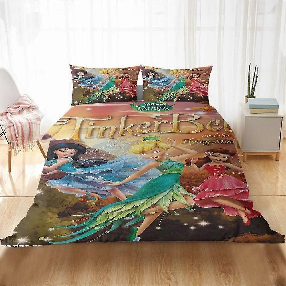 Y1414 Lakanat Tinker Bell -Vuodevaatteet, King-Size-Vuode, Fairies Cartoon Bed Co_200x200cm 78x78in hinta ja tiedot | Pussilakanat ja tyynyliinat | hobbyhall.fi