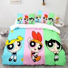 Y861 Lakanat Powerpuff Girls -Peitesetit, Anime-Peittolakanat, 3D Vuodevaatteet,_200x200cm 78x78in hinta ja tiedot | Pussilakanat ja tyynyliinat | hobbyhall.fi