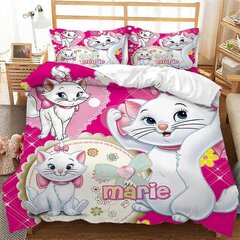 Y621 Lakanat Marie Cat Söpö Sarjakuva Vuodevaatteet Setti, Aristocats Peitto Twin Full Qu_200x200cm 78x78in hinta ja tiedot | Pussilakanat ja tyynyliinat | hobbyhall.fi