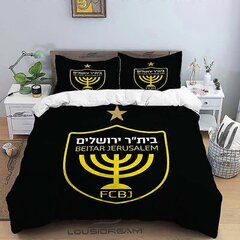 Y1557 Lakanat Beitar Jerusalem Fc All Season Kahden Hengen Vuodevaatteet Setti 3-Osainen Pehmuste Se_200x200cm 78x78in hinta ja tiedot | Pussilakanat ja tyynyliinat | hobbyhall.fi