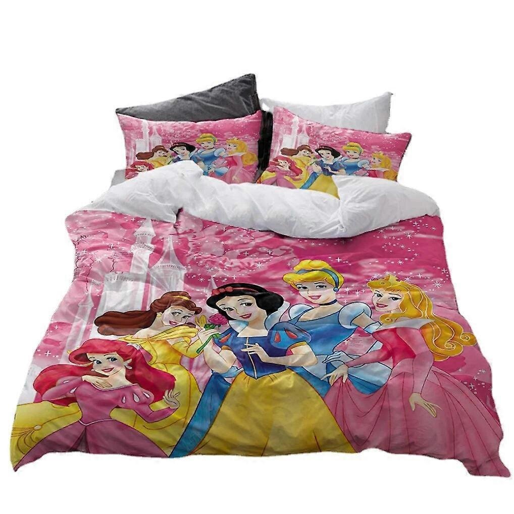 Y1185 Lakanat Cinderella /Aurora/Jasmine Princess Set Sängynpeite Universaali,Lapset_135x200cm 53x78in hinta ja tiedot | Pussilakanat ja tyynyliinat | hobbyhall.fi