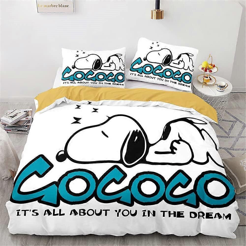 Y783 Lakanat Snoopy Sarjakuva Vuodevaatteet Setti, Sängynpeite King-Size, Söpö Painettu Anime Sänky_240x260cm 94x102in hinta ja tiedot | Pussilakanat ja tyynyliinat | hobbyhall.fi