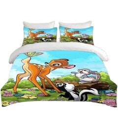 Y1620 Lakanat Anime 3D Peitto Bambi Vuodevaatteet Setti, Lasten Pehmeä Lakanat ,S_135x200cm 53x78in hinta ja tiedot | Pussilakanat ja tyynyliinat | hobbyhall.fi