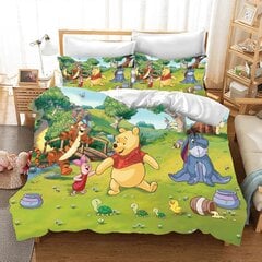 Y1002 Lakanat Nalle Puh Ja Tigger Peittosetti 100% Polyesteriä 3D Digitall_135x200cm 53x78in hinta ja tiedot | Pussilakanat ja tyynyliinat | hobbyhall.fi