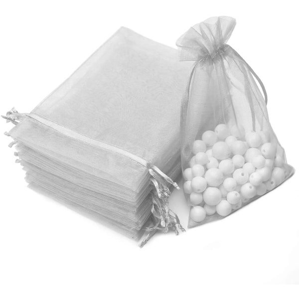 Pienet lahjakassit kiristysnyörillä Organza Grey 25 kpl 7x9 cm hinta ja tiedot | Paristolaturit | hobbyhall.fi