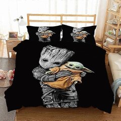 I482 Lakanat 3D-Tulostetut Mandalorian Vuodevaatteet Setti, Grogu Quilt Peitto, Yoda Periphe_135x200cm 53x78in hinta ja tiedot | Pussilakanat ja tyynyliinat | hobbyhall.fi