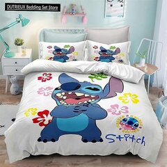 B515 Lakanat Anime Stitch 3-Osainen Pussilakana College Vuodevaatteet Setti Super Soft Rever_135x200cm 53x78in hinta ja tiedot | Pussilakanat ja tyynyliinat | hobbyhall.fi