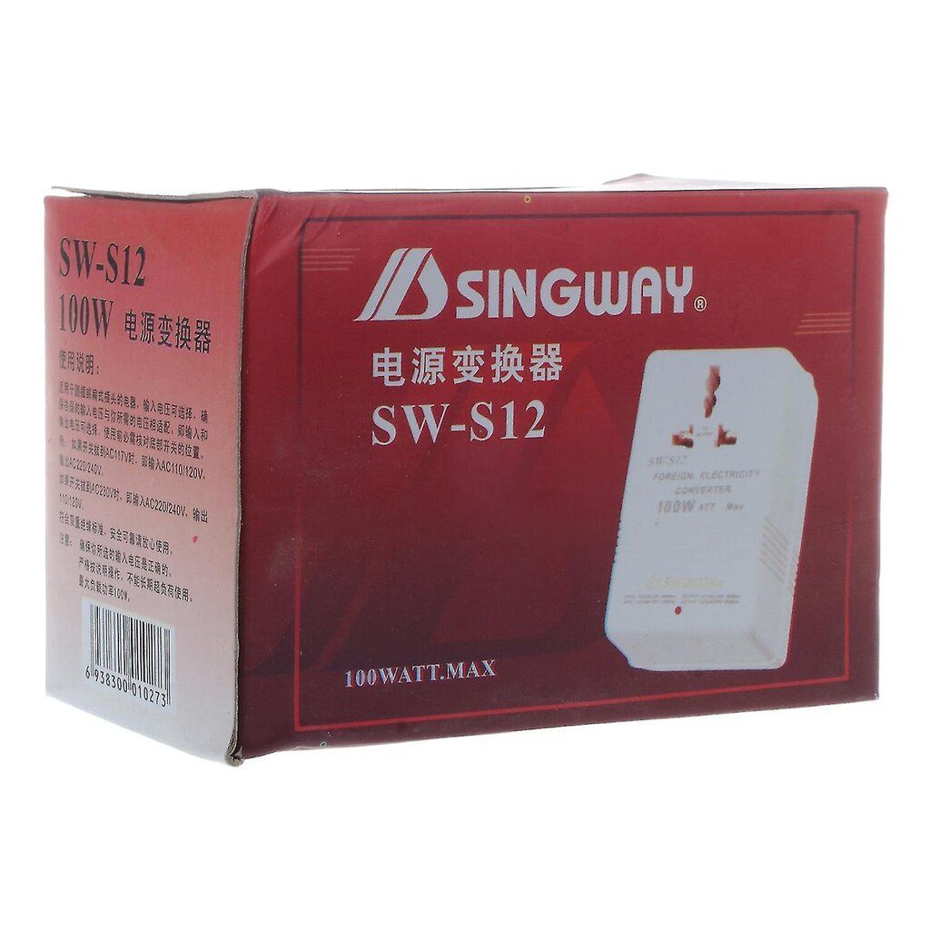 Singway 100w 110v/120v - 220v/240v jännitteenmuunnin valkoinen hinta ja tiedot | Jalkineiden ja vaatteiden hoitotuotteet | hobbyhall.fi