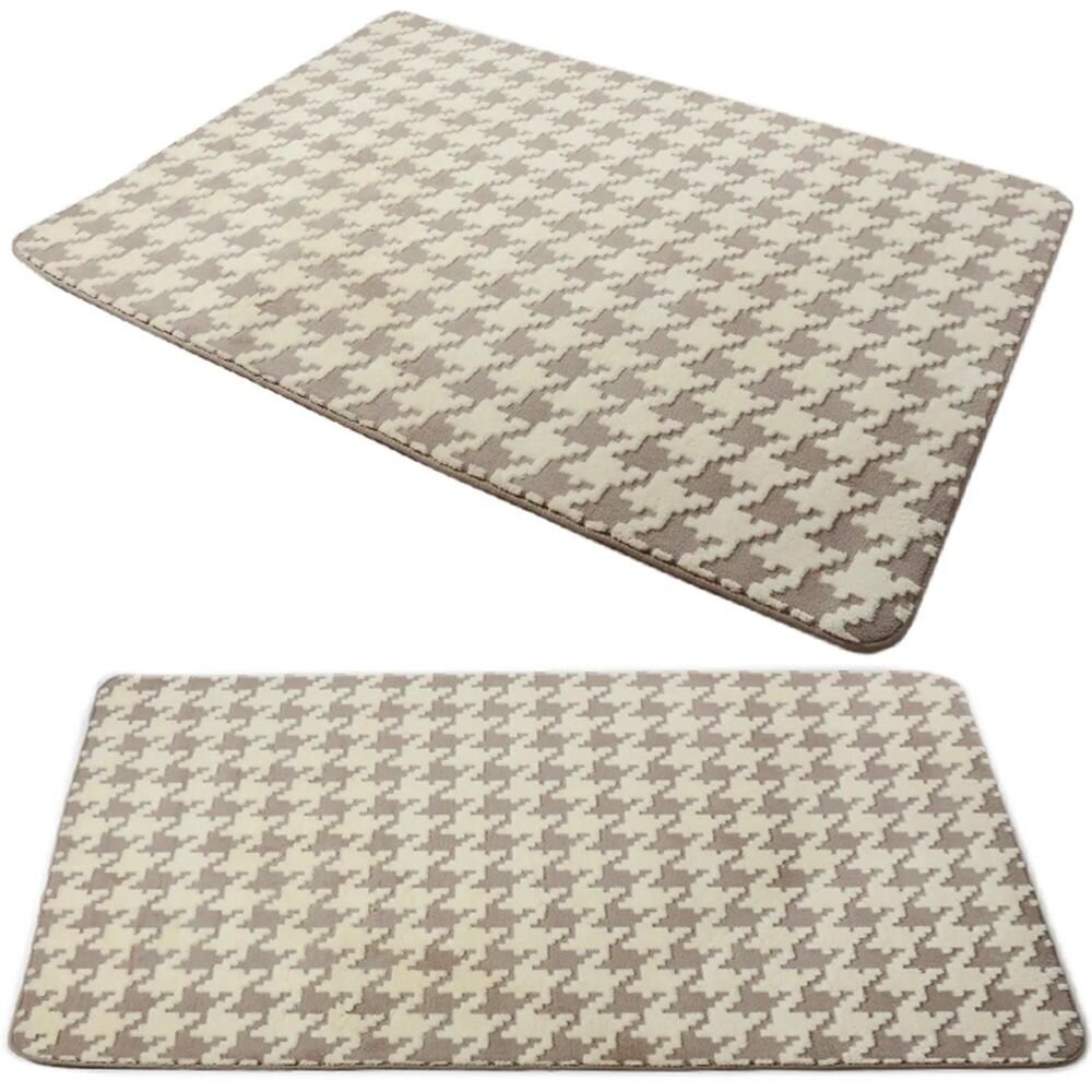 Clover Houndstooth Beige pehmomatto hinta ja tiedot | Isot matot | hobbyhall.fi