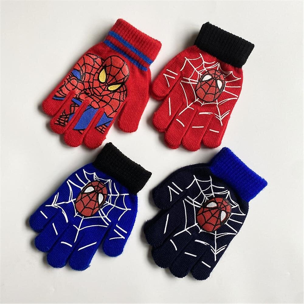 Spiderman Kids Full Finger Käsineet Ulkokäyttöön Lämmin Talvi Neulotut Lämpökäsineet Rukkaset Lahjat hinta ja tiedot | Naisten käsineet | hobbyhall.fi