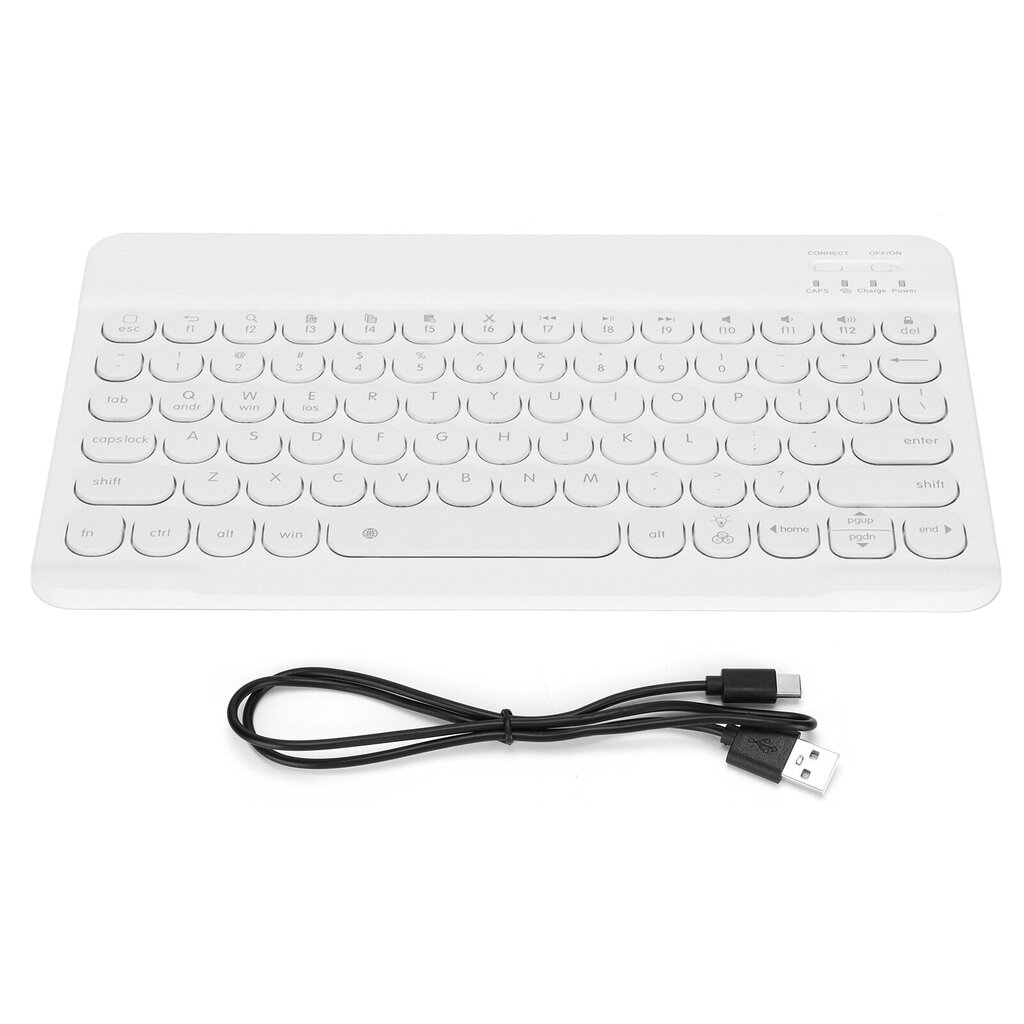 Langaton näppäimistö, pyöreä näppäimistö, 10 tuuman taustavalaistu harjattu tietokonetarvikkeet Android-/WIN-/IOSWhite-laitteille hinta ja tiedot | Tablettien lisätarvikkeet | hobbyhall.fi