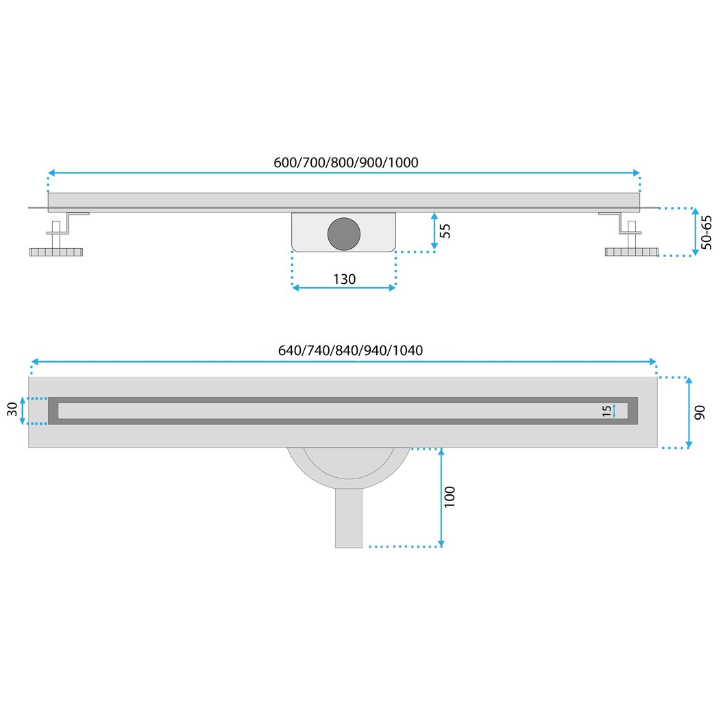 REA NEOX SLIM PRO Linear Drain, HARJATTU KULLA 100 hinta ja tiedot | Lattiakaivot | hobbyhall.fi