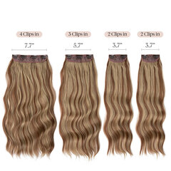 Clip-In Extensions 22 tuuman setti 4 Curly Waves naisten peruukki hinta ja tiedot | Kampaamotuotteet | hobbyhall.fi