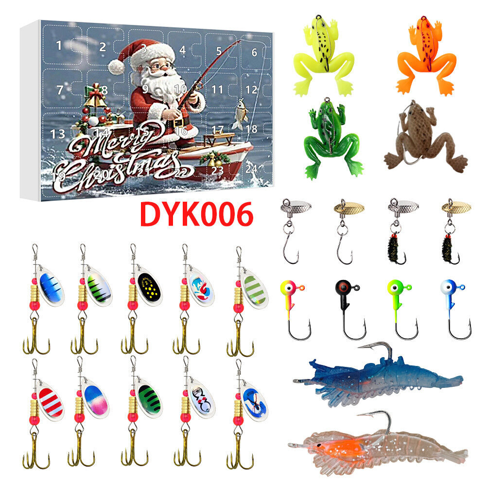 Joulun adventtikalenteri Kalastuslaskenta Blind Box -kalastussetti Kalastuksen ystäville lahja-DYK006 hinta ja tiedot | Joulukoristeet | hobbyhall.fi