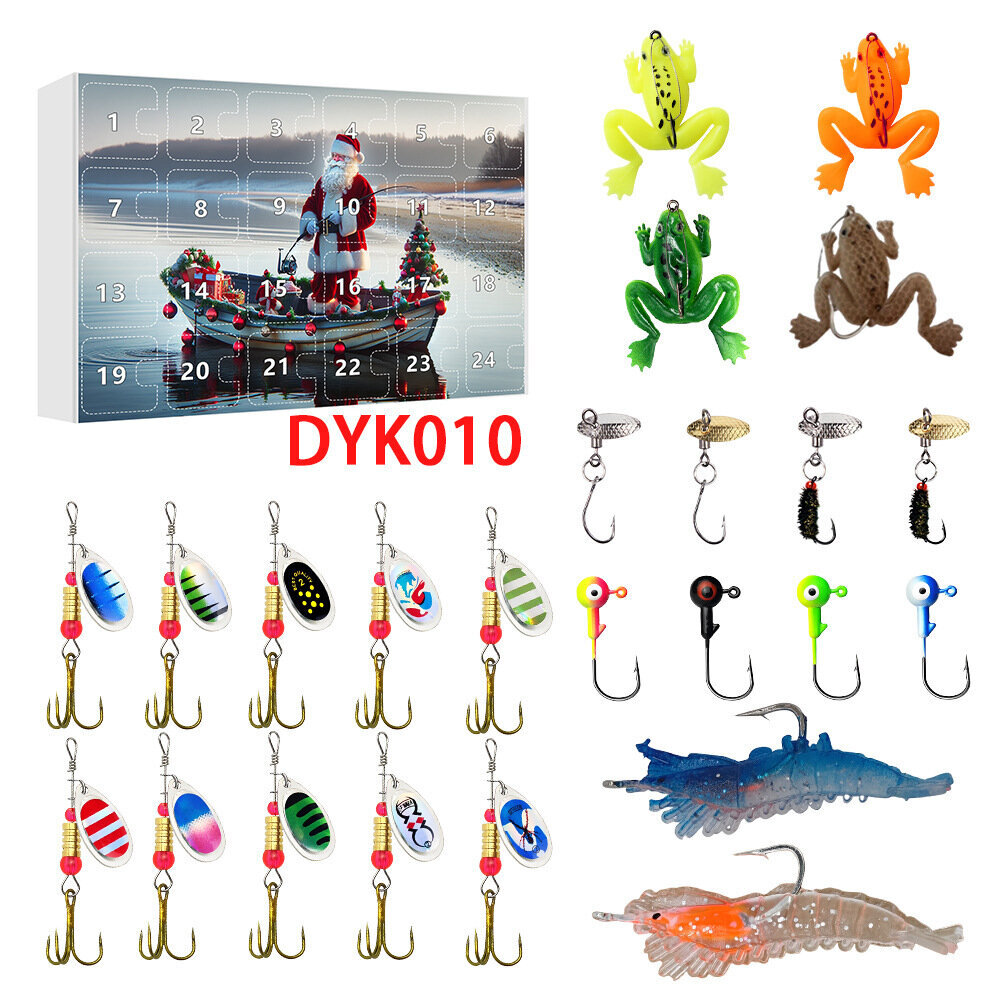 Joulun adventtikalenteri Kalastuslaskenta Blind Box -kalastussetti Kalastuksen ystäville lahja-DYK010 hinta ja tiedot | Joulukoristeet | hobbyhall.fi