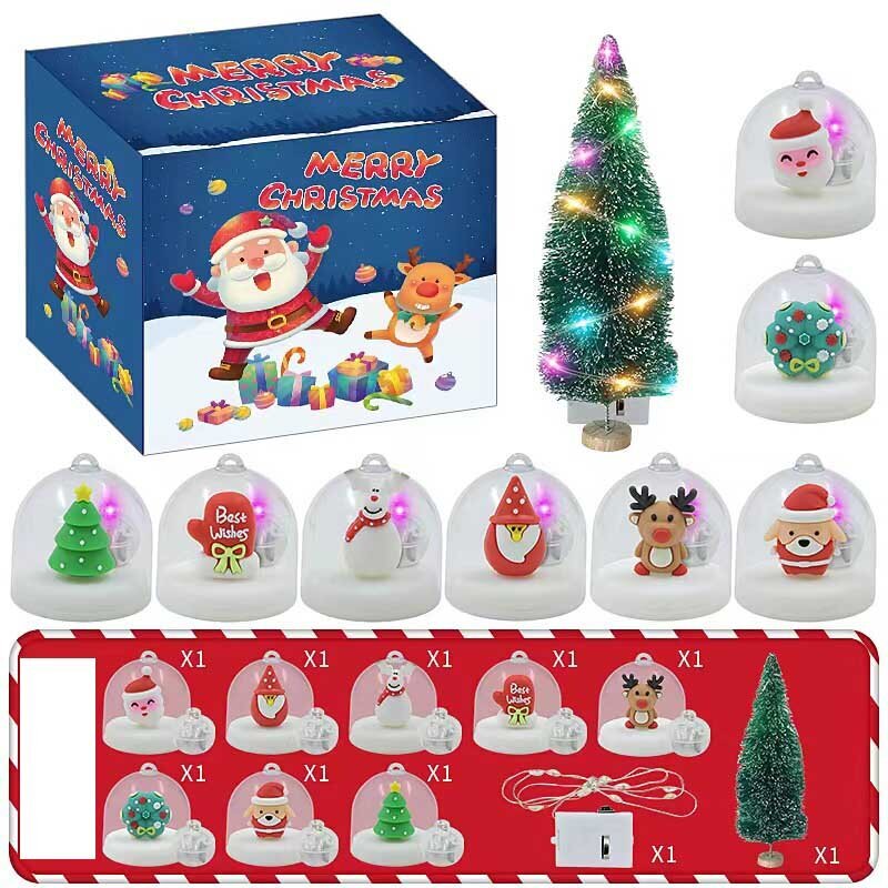 Joulun adventtikalenteri 24 päivän lähtölaskenta blind box dekompressiolelu setti-XT-89 hinta ja tiedot | Joulukoristeet | hobbyhall.fi