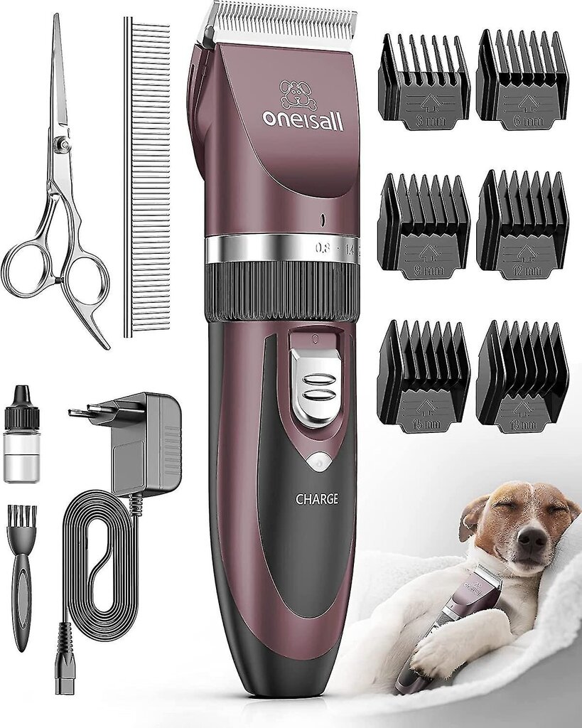 Oneisall Quiet Dog Clipper Professional Clipper Koira Kissa Lemmikkien karvanleikkuri Sähköinen koiranleikkuri johdoton hiustenleikkuri (vaaleanpunainen) hinta ja tiedot | Koiran lelut | hobbyhall.fi