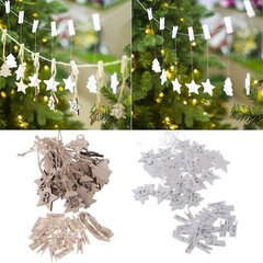 1-24 DIY Puiset joulun adventtikalenterit Riipukset Riippuva sisustus Valkoinen hinta ja tiedot | Joulukoristeet | hobbyhall.fi