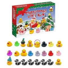 Adventtikalenteri, 24 kumiankkaa pojille, tytöille, lapsille ja taaperoille, kumi Ducky-kylpylelu, luovia joululahjoja koristeluun, juhlat hinta ja tiedot | Joulukoristeet | hobbyhall.fi