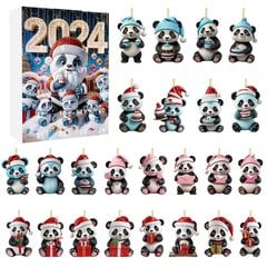 2024 joulun adventtikalenteri 24 päivän lelut lahjarasia Panda koristekalenteri Joulukuusen koristelu mäyräkoirien koristeet hinta ja tiedot | Joulukoristeet | hobbyhall.fi