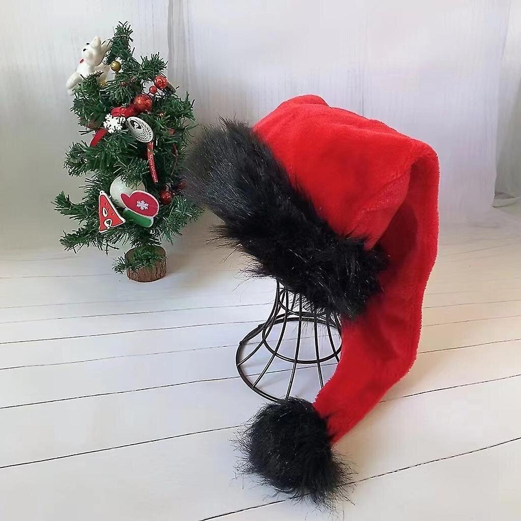 Velvet Santa Hat Mukava punainen jouluhattu joulujuhliin aikuisille hinta ja tiedot | Joulukoristeet | hobbyhall.fi