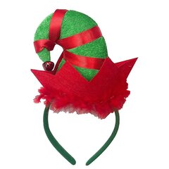 Paljetti Santa Hat -pääpanta kultasävyisellä kimaltelevalla kruunulla, jouluaiheiset hiustarvikkeet hinta ja tiedot | Joulukoristeet | hobbyhall.fi