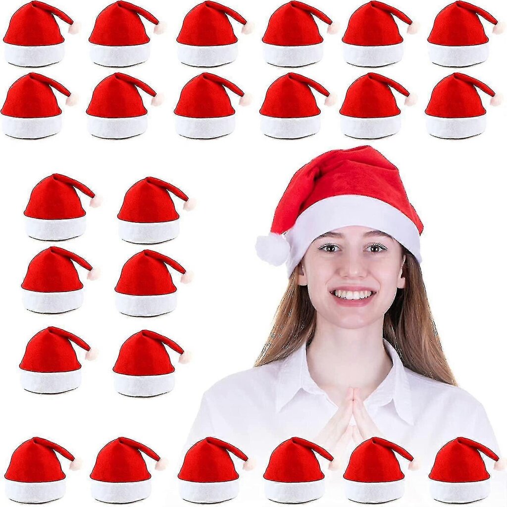 Joulupukin hatut Bulk.24 Pack Christmas Hat Unisex Joulupukki Hat Juhlatarvikkeita hinta ja tiedot | Joulukoristeet | hobbyhall.fi