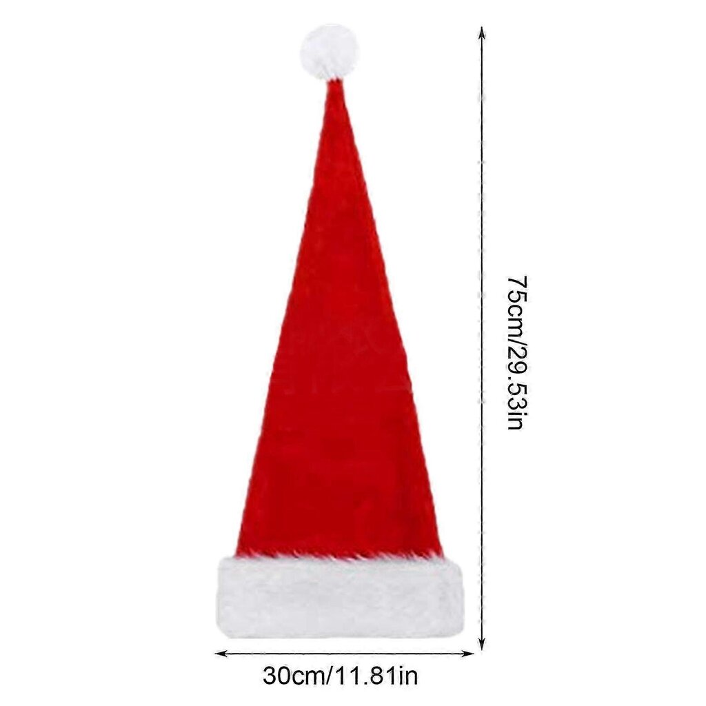 Joulupukin hattu aikuisille Unisex Velvet Comfort Extra Paksu Xmas Hat Joulun uudenvuoden juhlajuhla koristeellinen lomahattu hinta ja tiedot | Joulukoristeet | hobbyhall.fi