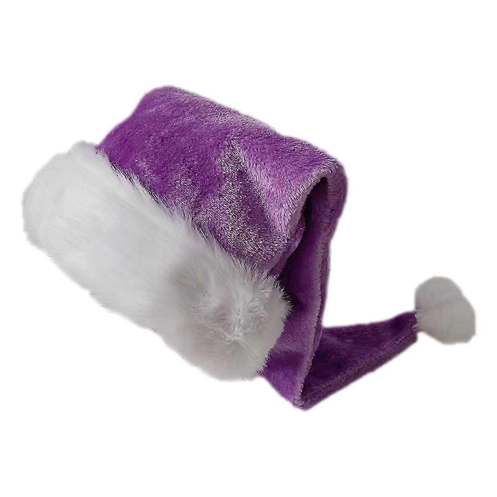 Joulupukin hattu aikuisille Unisex Velvet Comfort Extra Paksu Xmas Hat Joulun uudenvuoden juhlajuhla koristeellinen lomahattu hinta ja tiedot | Joulukoristeet | hobbyhall.fi