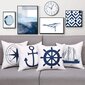 Siniset Nautical-tyynyliinat, 4 kpl 45x45cm hinta ja tiedot | Koristetyynyt ja tyynynpäälliset | hobbyhall.fi