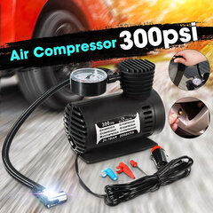 12V 300PSI Universal Car Mini Electric Inflator Pumppu Kannettava Rengas Ilmatäyttö Automaattinen Kompressoripumppu Auton Moottoripyörän Koripallo Pyörän Pallo Rengastäyttö Polkupyörän Painepumppu Rengastyökalu hinta ja tiedot | Bensiinipumput | hobbyhall.fi