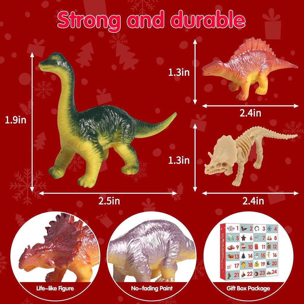 24 KPL 2021 Joulun lähtölaskentakalenteri Blind Box Joulun dinosaurukset AdventtikalenteriJoululahja 3-vuotiaille ja sitä vanhemmille lapsille hinta ja tiedot | Joulukuusen koristeet | hobbyhall.fi