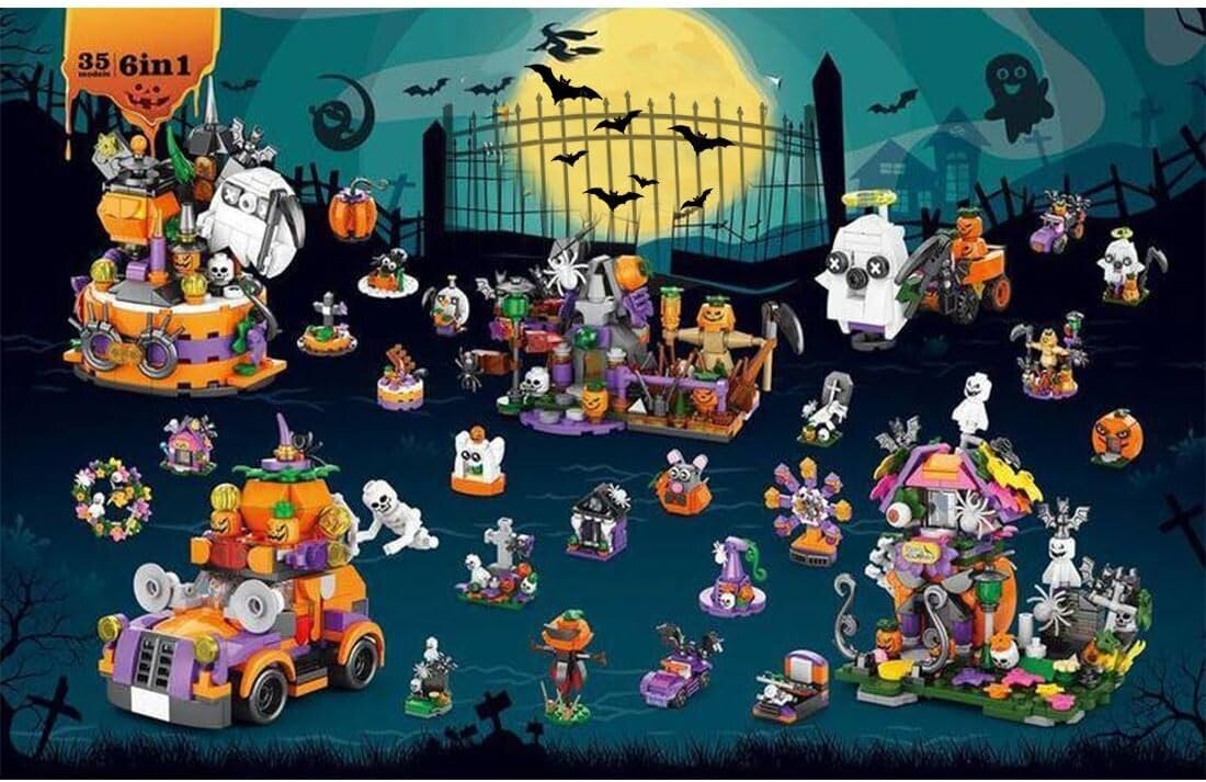 2024 adventtikalenteri Halloween sokealaatikko, 24 päivän lähtölaskenta adventtikalenterin sokealaatikko, halloween-kalenteri lahja Yllätysjoulu rakennuspalikoille Setti Halloween-adventtikalenterin lahja hinta ja tiedot | Joulukuusen koristeet | hobbyhall.fi