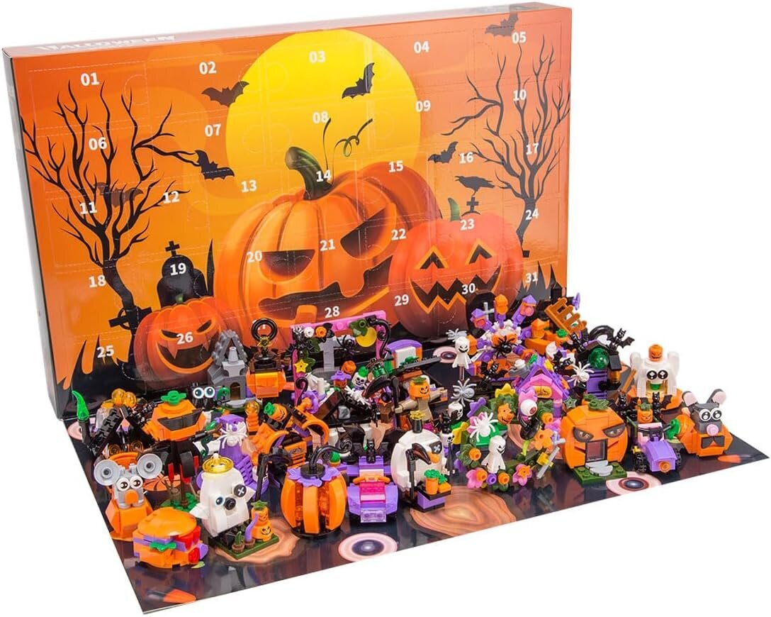 2024 adventtikalenteri Halloween sokealaatikko, 24 päivän lähtölaskenta adventtikalenterin sokealaatikko, halloween-kalenteri lahja Yllätysjoulu rakennuspalikoille Setti Halloween-adventtikalenterin lahja hinta ja tiedot | Joulukuusen koristeet | hobbyhall.fi