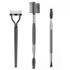 Kulmakarvaharja Eyelash Separator Brow Comb & Lash Spoolie Professional Eye Meikkityökalut (3 kpl setti) Musta 3 osainen setti hinta ja tiedot | Meikkisiveltimet ja meikkisienet | hobbyhall.fi