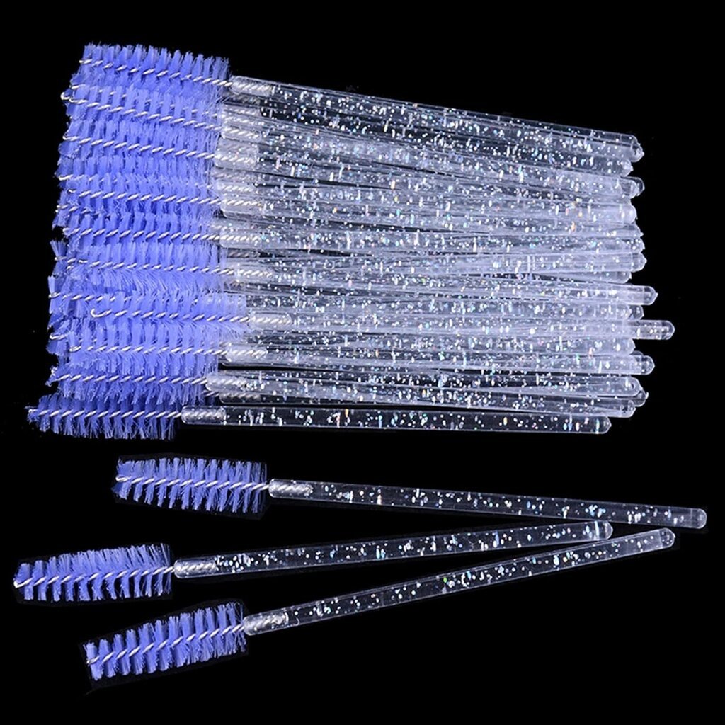 300 kpl Kertakäyttöiset ripsiväri Wands Spoolie Brush Crystal Eyebrow Brushes Ripsienpidennys Applikaattori Meikkisarjat. (White-Light Purple) Valkoinen-Vaalea Purppura hinta ja tiedot | Meikkisiveltimet ja meikkisienet | hobbyhall.fi